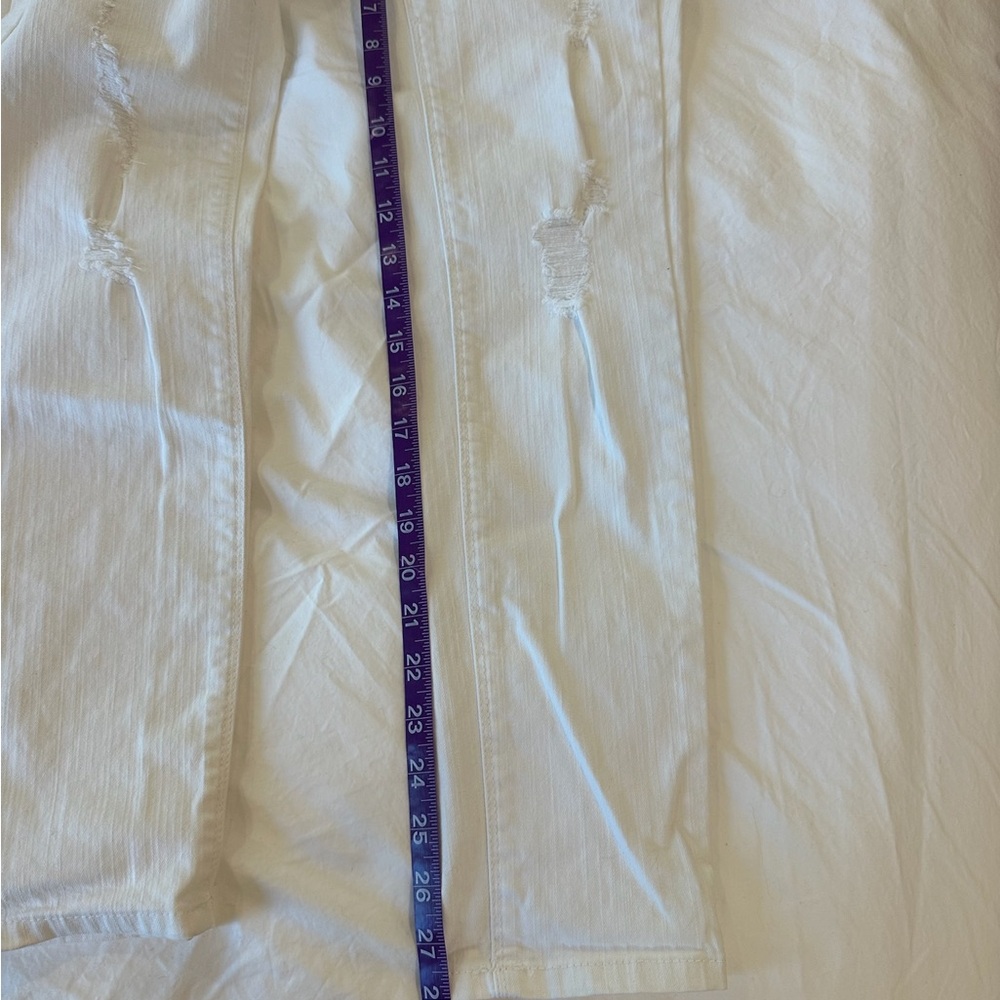 White House/Black Market White Women's Distressed Cropped Jeans Size 2 - Picture 5 of 7